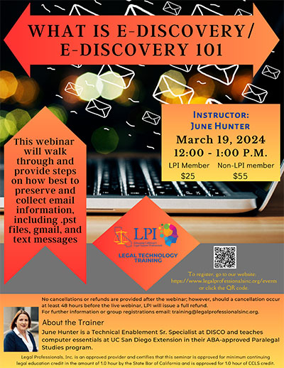 What is e-Discovery/E-Discovery 101 - March 19, 2024