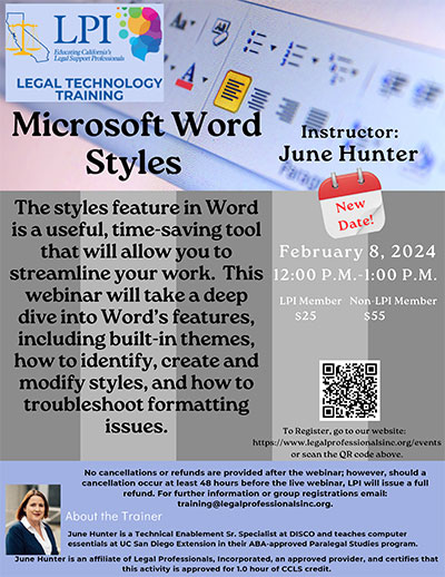 Microsoft Word Styles - February 8, 2024