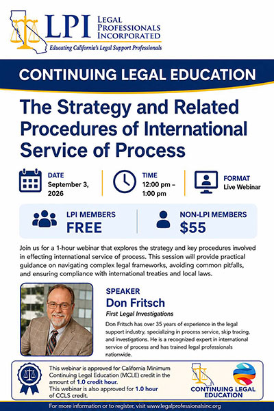 The Strategy and Related Procedures of International Service of Process - 9/3/2026
