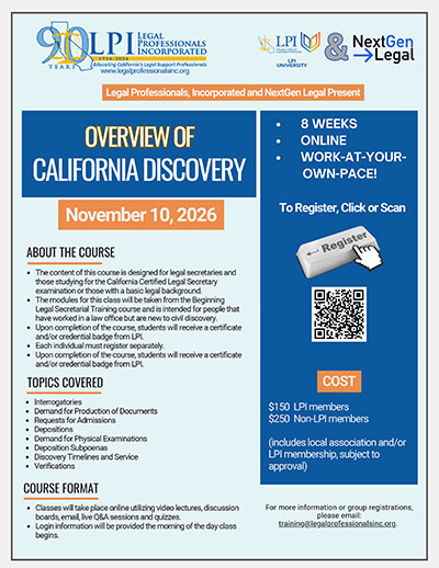 Overview of California Discovery Online Class