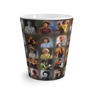 Latte Mug — Vintage TV Icons Collage Ceramic Coffee Cup