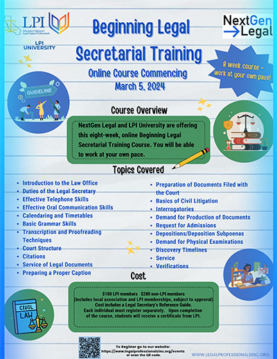 Beginning Legal Secretarial Training Online Course