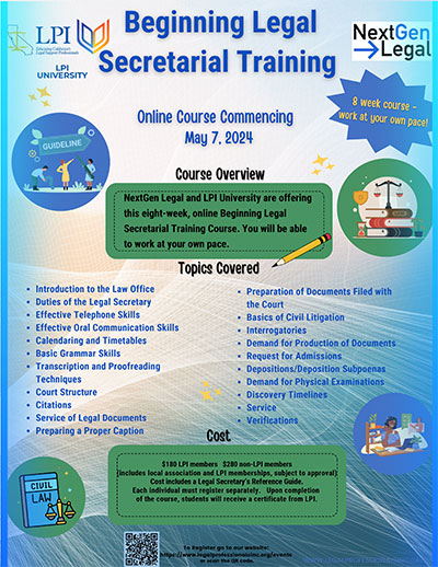Beginning Legal Secretarial Training Online Course