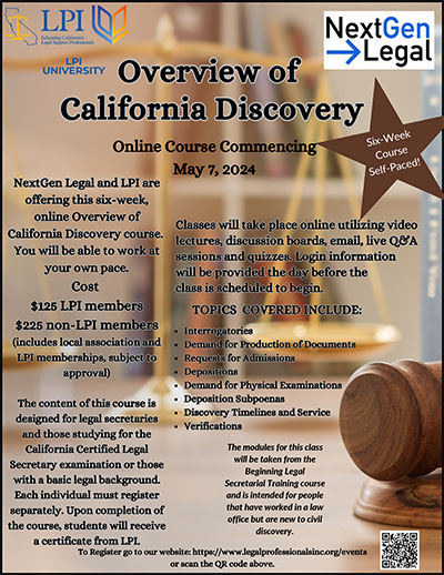 Overview of California Discovery Online Class