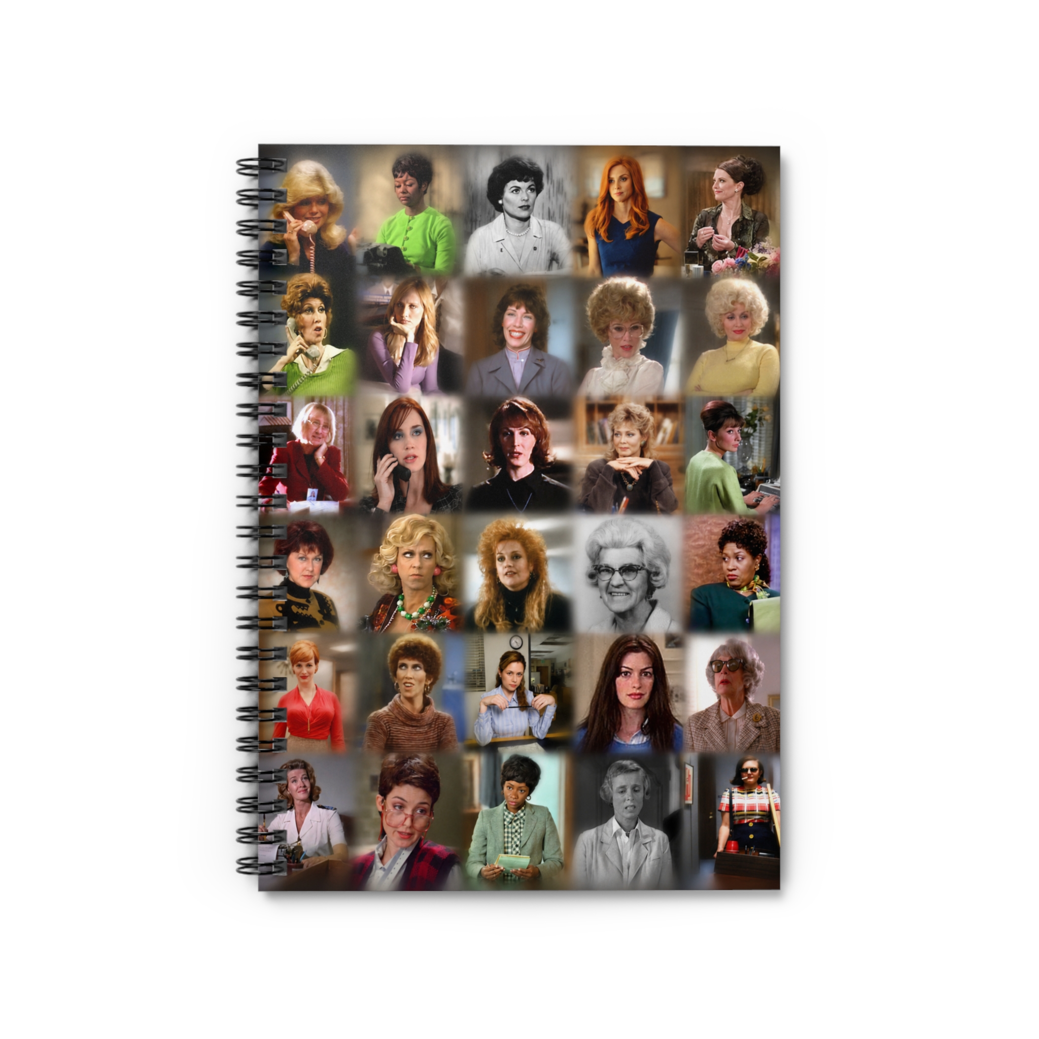 Retro Secretary Collage Spiral Notebook — Ruled-Lined Journal